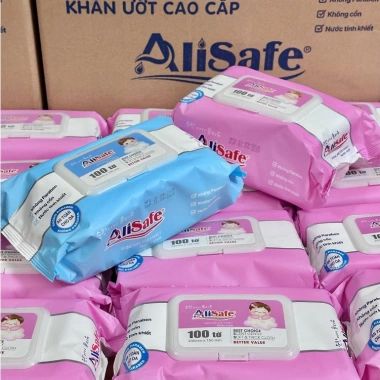 Combo 10 gói Khăn Giấy Uớt Alisafe 100 tờ - An toàn da, tiện lợi du lịch, giá 125.000