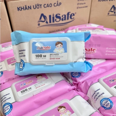 Combo 10 gói Khăn Giấy Uớt Alisafe 100 tờ - An toàn da, tiện lợi du lịch, giá 125.000