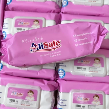 Combo 10 gói Khăn Giấy Uớt Alisafe 100 tờ - An toàn da, tiện lợi du lịch, giá 125.000