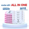 Combo 10 gói Khăn ướt Max Cool ALL IN ONE mini 20 tờ hương tự nhiên, vải bi dày dặn - Giá chỉ 40.500 VND