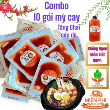 Combo 10 gói mì Koreno ăn vặt + 10 gói sốt, tặng 1 chai ớt 7 cấp độ 100ml - 179.000₫