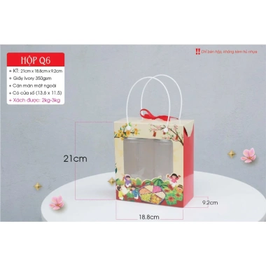 Combo 10 Hộp 5 Size Hộp Giấy Đựng Hũ Hạt - Đỏ, Trắng, Kraft, Tết, Quà Tặng PGB 9