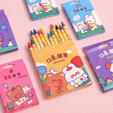 Combo 10 hộp bút chì màu & sáp tô màu cho bé - Đồ vẽ dễ thương, giảm còn 83.000₫ 7