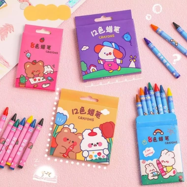 Combo 10 hộp bút chì màu & sáp tô màu cho bé - Đồ vẽ dễ thương, giảm còn 83.000₫ 10