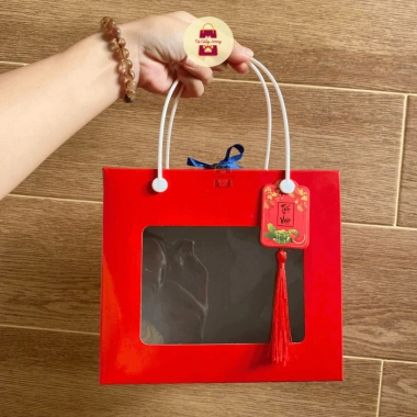 Combo 10 Hộp Giấy Đỏ Quà Tết - Hũ Nhựa Nắp Nhôm 800ml Đựng Khô, Mứt Giá 115k