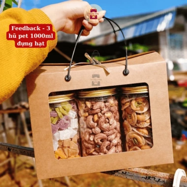 Combo 10 Hộp Giấy Kraft Giá Rẻ Quà Tết, Hạt Macca, Bánh Mứt, Kẹo Nougat 58,800 VND