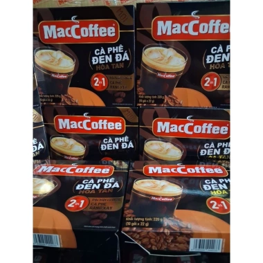 Combo 10 hộp MacCoffee Đen Đá Hòa Tan 2in1 + Coffee Rang Xay Năng Lượng Bùng, Giá 340.000