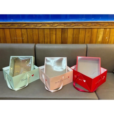 Combo 10 Hộp Mica Đựng Trái Cây + Túi Giấy ALL THE BEST - Đựng Quà, Yến Chưng, Hoa Quả, Giá ưu đãi 145k