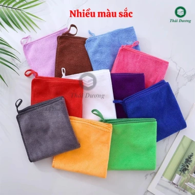 Combo 10 khăn 30x30cm đa năng: làm nail, móng, lau tay, xe, bếp, mềm mịn, siêu thấm, có móc treo - 54.900 VND