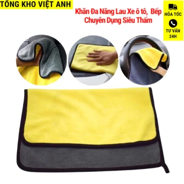 Combo 10 Khăn Đa Năng TKVA 215 - Siêu Thấm, Lau Ô Tô, Kính, Bếp, Tiện Dụng, Gia Đình