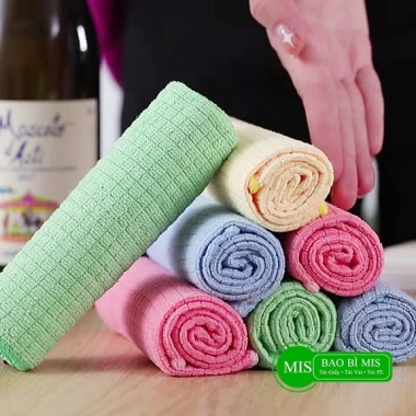 Combo 10 Khăn Lau Bếp Microfiber 40x40 40x60 50x55 - Thấm Hút, Lau Kính, Bàn Ghế, Xe, Giá 281k