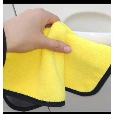 Combo 10 khăn lau đa năng 30x30 dày 2 mặt Vàng Xám – Thấm hút tốt, lau xe, bếp, đồ câu – Giá chỉ 35.000đ 3