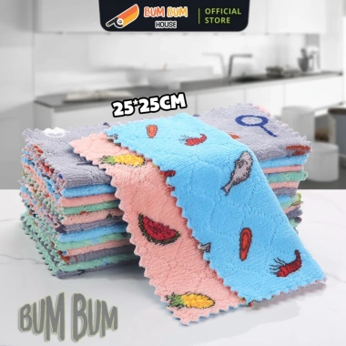 Combo 10 Khăn Lau Đa Năng Siêu Thấm 25x25cm - Lau Tay, Chén Bát, Bếp, Bàn Ghế 48k