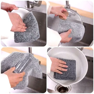 Combo 10 Khăn Lau Vuông Mềm Mịn, Thấm Hút Tốt, 2 Mặt Than Tre Đa Năng Lau Sạch 3
