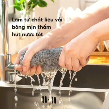 Combo 10 Khăn Lau Vuông Mềm Mịn, Thấm Hút Tốt, 2 Mặt Than Tre Đa Năng Lau Sạch 8