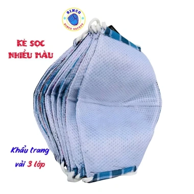 Combo 10 khẩu trang 3 lớp kẻ caro SINCO SAFETY Chống bụi, thoáng khí, 13.000₫