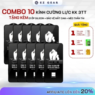 Combo 10 kính cường lực iPhone nano, tương thích iPhone 7‑17 Pro/Max, giảm giá