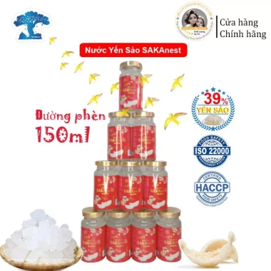 Combo 10 lọ Tổ Yến Chưng Đường Phèn Sakanest 39% yến tươi 150ml - 205.000₫