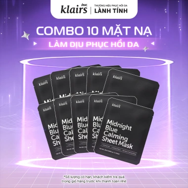Combo 10 Mặt Nạ Giấy Dear và Klairs Midnight Blue Calming 25ml Giá Ưu Đãi 429k