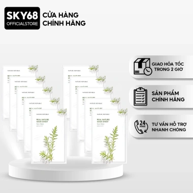Combo 10 Mặt Nạ Giấy Nature Republic Real Nature Tea Tree 23ml - Cấp Ẩm, Giảm Mụn, Se Khít Lỗ Chân Lông - Giá 171.500₫