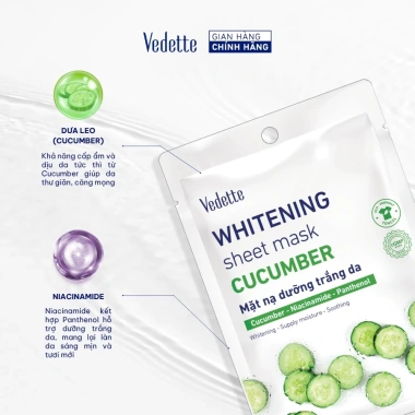 Combo 10 Mặt nạ giấy trắng da Vedette 22ml - Dưỡng ẩm, làm sáng da, Giá chỉ 189.000₫ 4 Combo 10 Mặt nạ giấy trắng da Vedette 22ml - Dưỡng ẩm, làm sáng da, Giá chỉ 189.000₫ 4