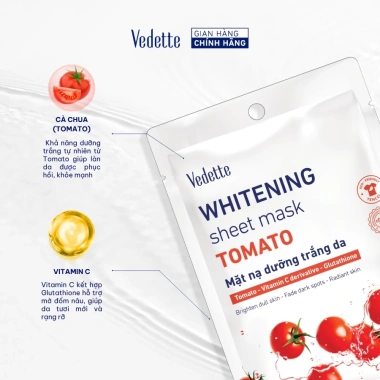 Combo 10 Mặt nạ giấy trắng da Vedette 22ml - Dưỡng ẩm, làm sáng da, Giá chỉ 189.000₫