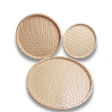 Combo 10 mẹt bún giả mây tre đan đa size 28-34-42-52cm - đựng bún, đậu, đồ ăn vặt, mẹt gà - Nhựa Song Long