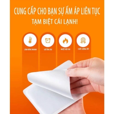 Combo 10 miếng dán giữ nhiệt cơ thể, bàn chân - Sưởi ấm ngày, đèn đỏ, giảm đau bụng kinh, 34.000₫