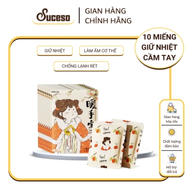 Combo 10 Miếng Giữ Nhiệt Cầm Tay WECAN & SUCESO - Túi Sưởi Ấm Tay Dùng Một Lần, Chống Lạnh, 59.000 VNĐ