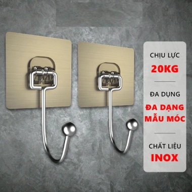Combo 10 Móc Bạc Dán Tường Inox 304 Siêu Dính Chịu Lực Đa Năng Treo Đồ - 18.899₫