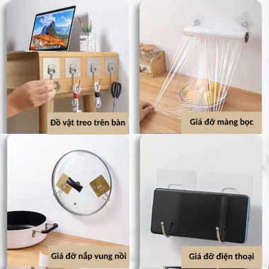 Combo 10 móc dán tường chịu lực dính - Treo đồ không cần khoan, chỉ 18.000đ 4