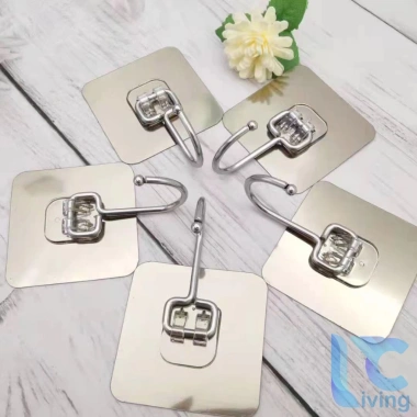 Combo 10 Móc Dán Tường Living C Siêu Bền: Móc Inox & Nhựa Treo Quần Áo Đồ Dùng