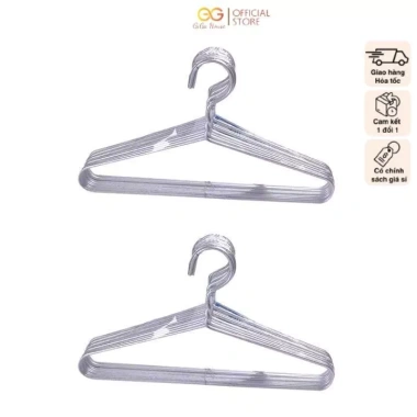 Combo 10 móc nhôm treo quần áo GIGA HOUSE - Chắc chắn, đủ size, tiện lợi, giá ưu đãi