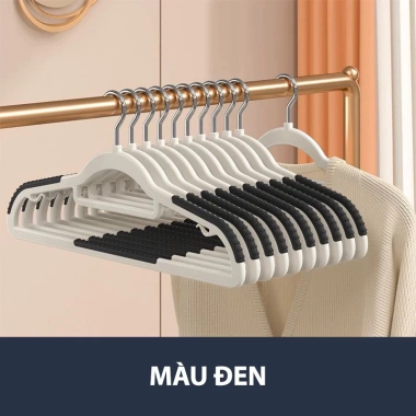 Combo 10 móc treo quần áo chống trượt, đệm cầu vai cao su xoay 360, đa năng nhựa cao cấp, bền chịu nặng - 34.898₫ 10