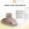 Combo 10 móc treo quần áo chống trượt nhựa HIPS bền bỉ chịu nặng - Giá 120.000₫