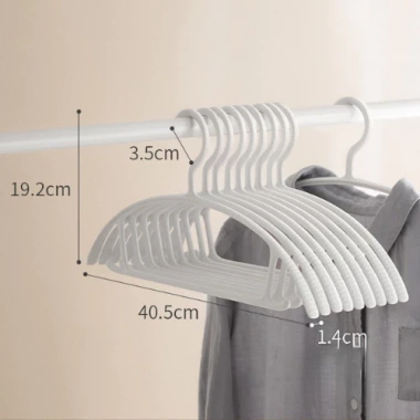 Combo 10 móc treo quần áo chống trượt nhựa HIPS bền bỉ chịu nặng - Giá 120.000₫