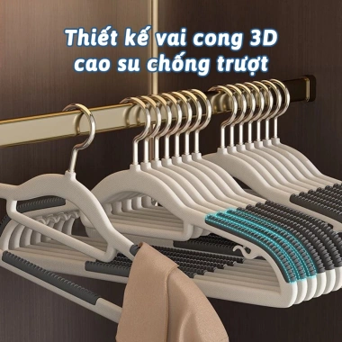Combo 10 Móc Treo Quần Áo Chống Trượt Xoay 360 Độ Nhựa Cao Cấp Bền Bỉ Ưu Đãi 9.996₫