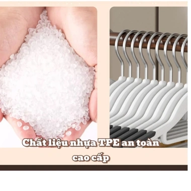 Combo 10 móc treo quần áo đa năng, đầu móc xoay 360, chống trượt, nhựa TPE cao cấp - Giá ưu đãi 19.502₫ 8