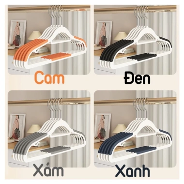 Combo 10 móc treo quần áo đa năng, đầu móc xoay 360, chống trượt, nhựa TPE cao cấp - Giá ưu đãi 19.502₫ 9