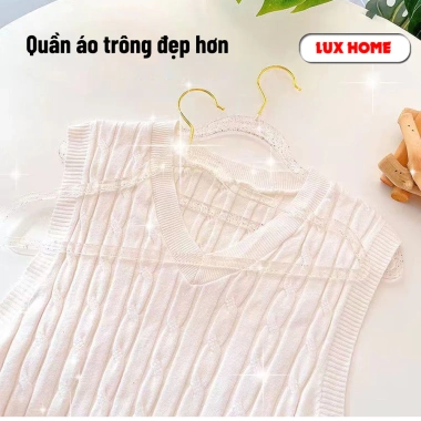 Combo 10 móc treo quần áo trong suốt, đầu móc xoay 360, chống trượt, giá chỉ 39.100₫