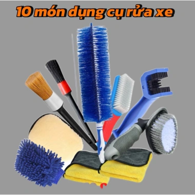 Combo 10 món dụng cụ rửa xe giá rẻ - Phụ kiện rửa xe chỉ 99.000 VND, tiết kiệm ngay