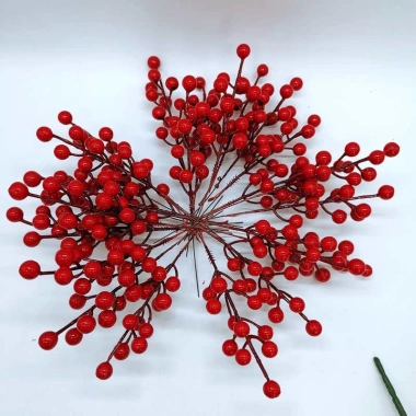 Combo 10 Nhánh Đào Đông giả 12 quả dài 15cm - Trang trí Tết, kết cây, làm sáp, cầu tài lộc - 21.600 VND 2