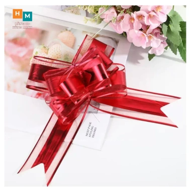 Combo 10 nơ rút von bản to 5cm đẹp sang sịn, trang trí hộp quà, giỏ quà Tết chỉ 32.000đ 5