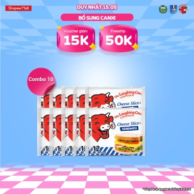 Combo 10 Phô Mai Lát Con Bò Cười Sandwich 200g x32 Giá chỉ 658.000đ, giảm 157.920đ Combo 10 Phô Mai Lát Con Bò Cười Sandwich 200g x32 Giá chỉ 658.000đ, giảm 157.920đ