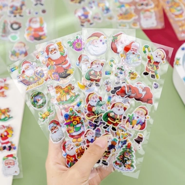 Combo 10 sticker Noel 3D nổi chống nước – siêu nhân ô tô chữ cho bé trai 24.000₫ 3