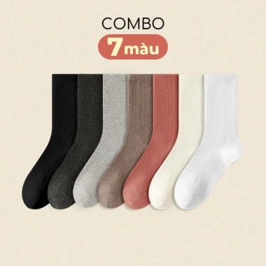 Combo 10 Tất Vớ Cổ Cao Unisex Nam Nữ SocksWorld Êm Ái Dày Dặn Thoáng Khí - 85k 10