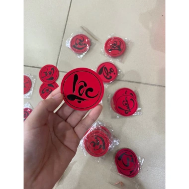 Combo 10 thẻ chữ Phúc Lộc Tết Xuân: Sticker thư pháp trang trí giỏ quà Tết, giá 12.000₫