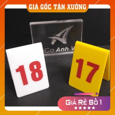 Combo 10 Thẻ Đánh Số Bàn Mica Nhiều Màu - Menu Thứ Tự, Giá Rẻ, Có Sẵn 94.100 VND 2