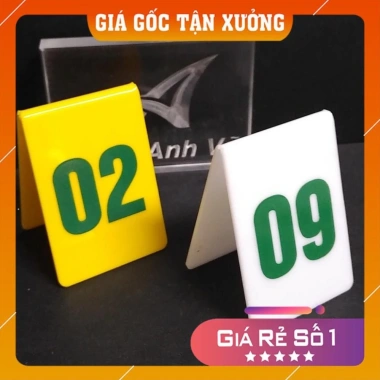 Combo 10 Thẻ Đánh Số Bàn Mica Nhiều Màu - Menu Thứ Tự, Giá Rẻ, Có Sẵn 94.100 VND 3