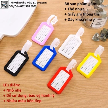 Combo 10 Thẻ Nhựa Treo Chìa Khóa - In Tên SĐT Đánh Dấu Balo Vali 10.000đ 2